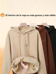 Sudadera con capucha impresa en letras bolsillo casual sudadera con capucha de algodón de manga larga sudadera con capucha otoño e invierno femenino