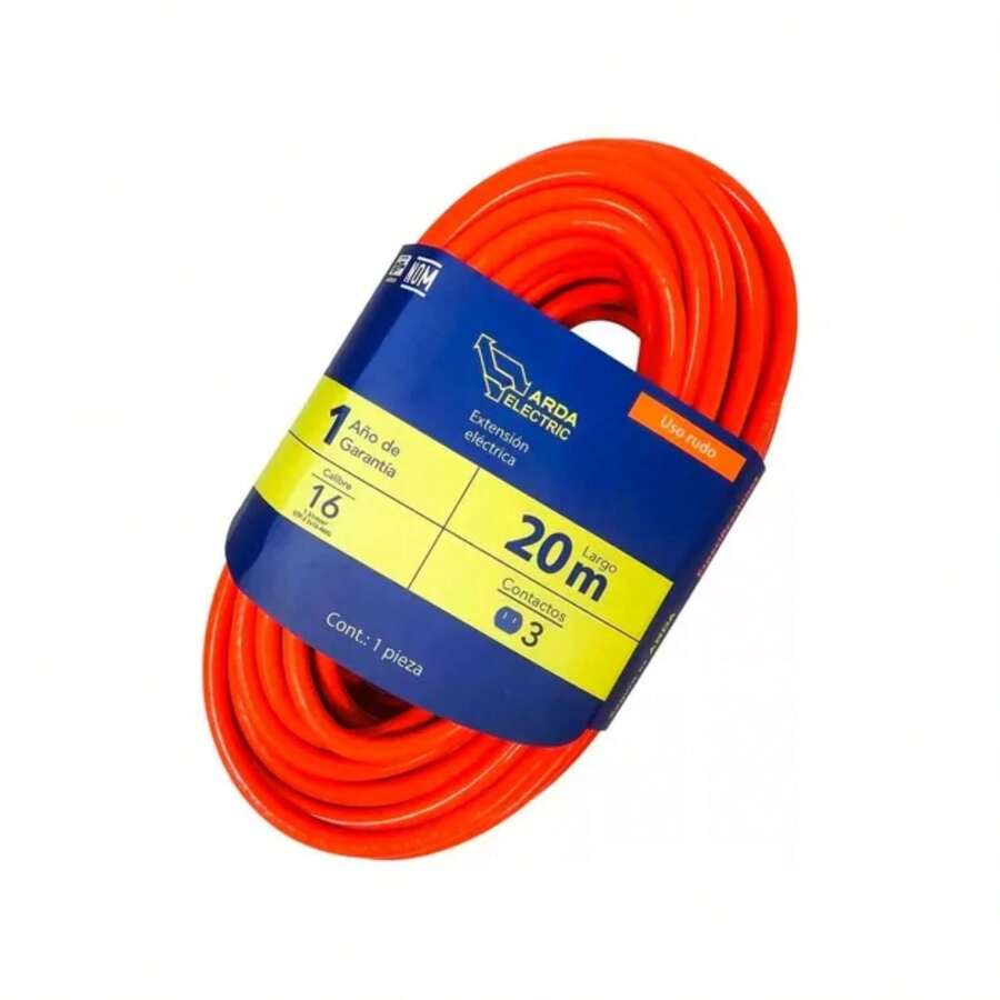 1 Piece 20 Meter Heavy Duty Multi-Socket Electrical Extension - Orange - View 1