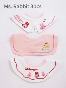 3 件皇冠设计防水婴儿围兜，360° 可旋转 - 专为流口水的婴儿设计，防止衣服被弄湿，面料带有精美的刺绣，是婴儿派对、圣诞节、感恩节、新年的完美礼物