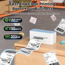 Phomemo 1入組PM-241-BT熱敏標籤打印機，無線運輸標籤打印機，4x6"無線運輸標籤打印機，適用於小型企業，粉色運輸包裝標籤打印機，兼容iPhone、Android，電子商務熱敏打印機，帶美國插頭的運輸標籤打印機，適用於所有人的禮物 - 銀色 - 查看 7