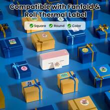 Phomemo 1入組PM-241-BT熱敏標籤打印機，無線運輸標籤打印機，4x6"無線運輸標籤打印機，適用於小型企業，粉色運輸包裝標籤打印機，兼容iPhone、Android，電子商務熱敏打印機，帶美國插頭的運輸標籤打印機，適用於所有人的禮物 - 銀色 - 查看 10