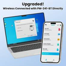 Phomemo 1入組PM-241-BT熱敏標籤打印機，無線運輸標籤打印機，4x6"無線運輸標籤打印機，適用於小型企業，粉色運輸包裝標籤打印機，兼容iPhone、Android，電子商務熱敏打印機，帶美國插頭的運輸標籤打印機，適用於所有人的禮物 - 銀色 - 查看 4