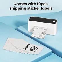 Phomemo 1入組PM-241-BT熱敏標籤打印機，無線運輸標籤打印機，4x6"無線運輸標籤打印機，適用於小型企業，粉色運輸包裝標籤打印機，兼容iPhone、Android，電子商務熱敏打印機，帶美國插頭的運輸標籤打印機，適用於所有人的禮物 - 銀色 - 查看 5