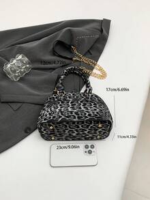 Modefärgblock PU-läderskaldesign handväska för kvinnor, lämplig för arbete, shopping och resor, med axelrem och korsband - Multifärgad - Visa 7