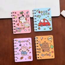 4 pezzi di quaderni a spirale di dimensioni A7 con motivi cartoni animati, taccuini bianchi tascabili, blocco note, forniture scolastiche, articoli per il ritorno a scuola
