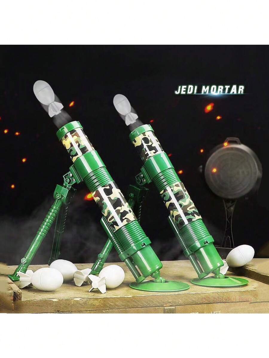 俏皮包户外CS装备运动玩具迷你迫击炮军事模型可发射火箭筒互动礼物