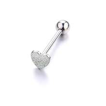 1-3 chiếc khuyên xỏ khuyên lưỡi 14G không gây dị ứng G23 Titanium 16mm hình trái tim lấp lánh - Trang sức trang trí xỏ khuyên cơ thể mạ vàng 18K cho phụ nữ - Không chứa niken và bền lâu - Y006 - Xem 3