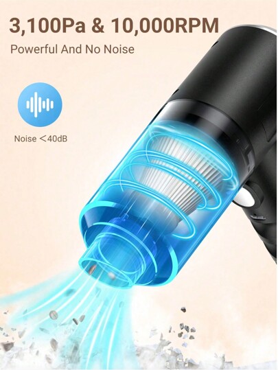 1pc Car Home Stofzuiger Cleaner,Portable High Power Cordless Wet Dry Cleaner, Mini Wireless held Ho hold Dust Blowers Auto Car,Strong Suction Rechargeable view 9