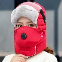 Mũ trùm tai chống gió mùa đông & mặt nạ chống bụi Unisex, mũ cách nhiệt dày ấm áp - Nhiều màu - Xem 18