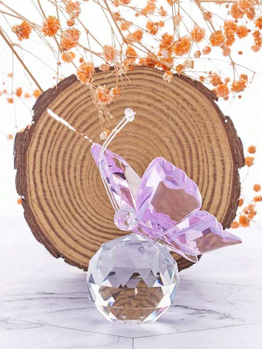 Đồ trang trí bướm pha lê, đồ trang trí động vật, đồ trang trí thủy tinh - Nhiều màu - Xem 1