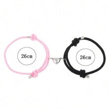 1 Cặp Vòng tay mặt trái tim từ tính thời trang tối giản thanh lịch hợp thời trang sáng tạo cao cấp thiết kế dệt hai lớp màu tương phản, dành cho các cặp đôi Unisex - Nhiều màu - Xem 3