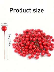 10 种红色水果、人造冬青浆果、DIY 工艺品、圣诞树装饰、餐具装饰、花环装饰、摄影道具、盆景植物装饰、烛台装饰、悬挂烛杯装饰、圣诞装饰、田园风格装饰 - 彩色 - 查看 4