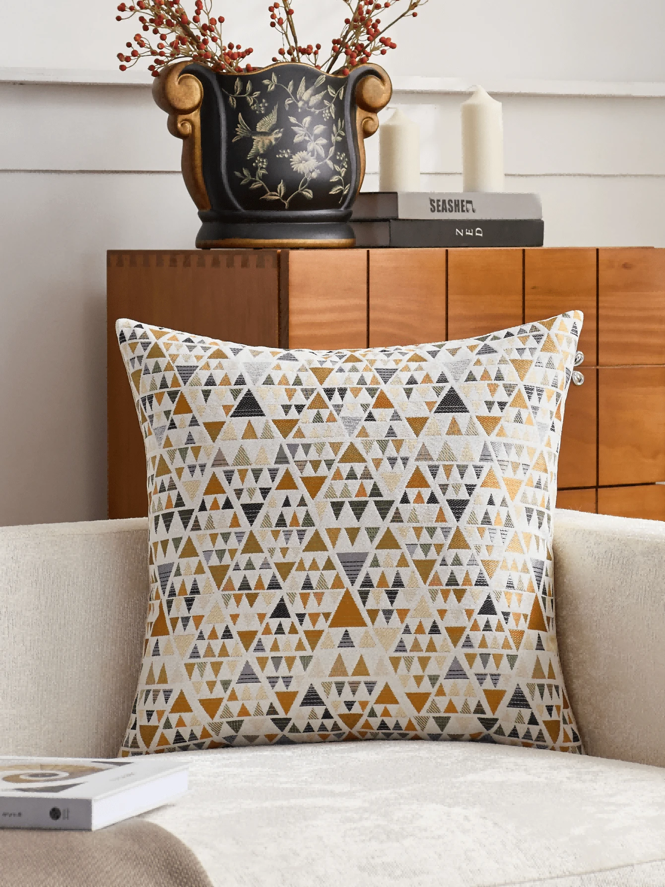 1pc/2pcs Set, Multi-Color Jacquard & Velvet Fabric Pillowcase (Pillow Insert Not Included), Bohemian Style Cushion Cover, Soft & Comfortable Velvet Pillowcase, Suitable For Sofa, Bedroom And Bedding Decor, All Season