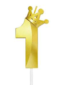 1 件金色皇冠形生日蜡烛带水钻歌剧院风格数字形状蜡烛适合 0-9 岁生日派对蛋糕装饰生日礼物、圣诞节 - 金色 - 查看 13