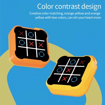 Jeu de console de jeux portable Tic Tac Toe Bolt, jeu de puzzle portatif pour les trajets en voiture, jeux de société pour enfants et adultes, cadeau d'anniversaire/Noël