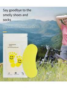 50 件（5 袋 X 10 件/袋）除臭脚和鞋子除臭贴，除臭鞋垫，柠檬香味除臭贴，无纺布材质，草本除臭，香味持久。可随身携带，易于使用。适用于休闲鞋、高跟鞋、运动鞋。也可以贴在鞋垫或袜子上。每袋含 10 件。 - 黃色 - 查看 2