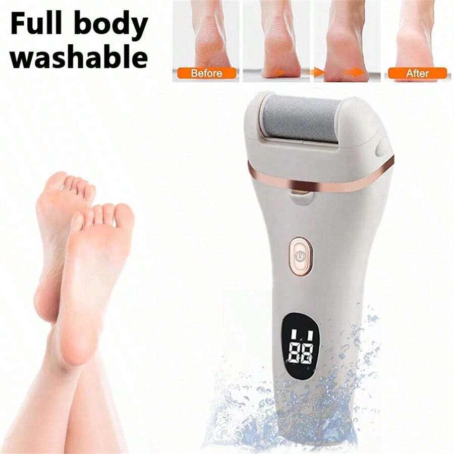 Dụng cụ loại bỏ vết chai cho bàn chân, dụng cụ loại bỏ vết chai chạy điện, dụng cụ chăm sóc móng chân chống thấm nước có thể sạc lại - trắng - Xem 1