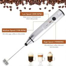 Espumador de leche eléctrico inalámbrico con carga USB - Mini batidora de mano portátil para café, capuchino y crema - Mezclador portátil para volver al colegio