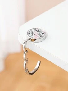 1 pieza Colgador de cartera para mujer - Colgador de bolso plegable, estilo retro, material de metal, patrón de cielo estrellado de noche, accesorio de moda/moda para mujer, elegante y portátil