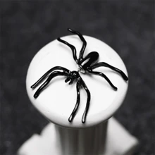 1 chiếc khuyên tai xỏ lỗ hình nhện hợp kim kẽm phong cách Halloween hai mặt trước và sau, độc đáo và sành điệu - màu đen - Xem 2