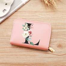 Ví đựng thẻ in chữ hoa nhỏ gọn & sang trọng - Da giả, Khóa kéo, Nhiều ngăn đựng thẻ và Ví đựng tiền xu - Hoàn hảo cho mục đích sử dụng hàng ngày, Sức chứa lớn và thanh lịch, Thiết kế tinh tế, Quà tặng cho phụ nữ - Hồng - Xem 17