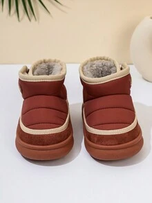 冬季新款保暖内衬防水皮革雪地靴适合 1-2-6 岁幼儿男孩/女孩 - 紅色 - 查看 3
