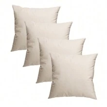 Kit Of 4 Zippered Cushion Covers 45x45cm Plain Suede - 菸草 - 查看 2