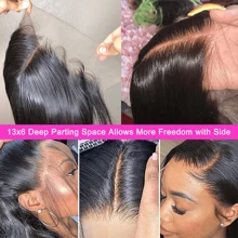200% Density HD Lace Front Wigs Human Hair Real Full Large Lace Space 13x6 Straight Lace Frontal Wigs Human Hair Pre Plucked For Women - Black - View 6
