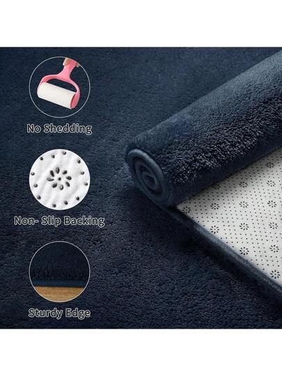 Short Pile Effen Tapijt Living Room Washable Zachte Non Slip Children's Girl Boy Bedroom Carpets Area Fluffy Mat view 4