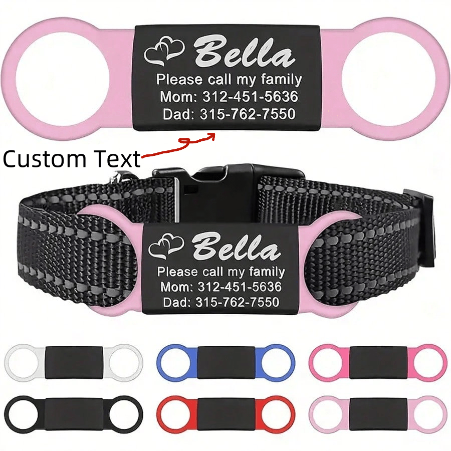Targhetta identificativa personalizzabile in silicone per gatti e cani, con nome del animale domestico e informazioni di contatto per evitare smarrimenti, può essere appesa al collare del cane o altri accessori per animali domestici