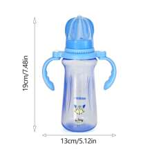 1 buah Botol Bayi Crown 240ml/8oz, Motif Hewan, Dengan Pegangan yang Dapat Diputar dan Skala Pengukuran yang Jelas, Anti-Kolik, Cocok untuk Penggunaan Sehari-hari - MultiWarna - View 9