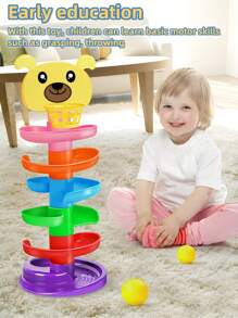 升级版加厚儿童坡道篮球轨道玩具，3 层、6 层、8 层可选，投篮轨道球塔，旋转趣味玩具，适合爬行和抓握练习，婴幼儿智能滚球玩具，儿童生日/节日礼物 [颜色随机] - 彩色 - 查看 4