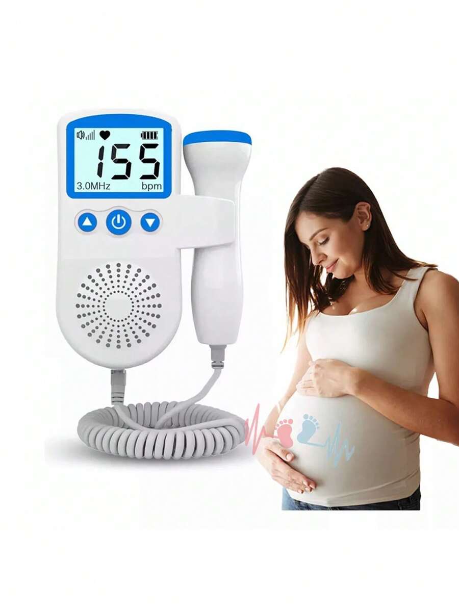 Baby Detector De Frecuencia Cardíaca Fetal Portátil Doppler - Azul y blanco - Ver 1