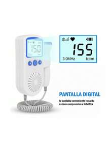Baby Detector De Frecuencia Cardíaca Fetal Portátil Doppler - Azul y blanco - Ver 7