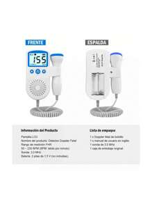 Baby Detector De Frecuencia Cardíaca Fetal Portátil Doppler - Azul y blanco - Ver 6