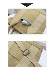 定制图案日式帆布包，时尚简约大容量手提包，适合办公室午餐包，学生通勤包，便携单肩包，适合日常使用或作为礼物 - 彩色 - 查看 5