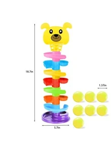 升级版加厚儿童坡道篮球轨道玩具，3 层、6 层、8 层可选，投篮轨道球塔，旋转趣味玩具，适合爬行和抓握练习，婴幼儿智能滚球玩具，儿童生日/节日礼物 [颜色随机] - 彩色 - 查看 12