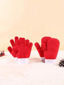 2 Pairs Century Star Toddler Mittens Kids Winter Gloves Knitted Warm Magic Mittens For Boys Girls Thermal Lined Gloves - Multicolor - View 3