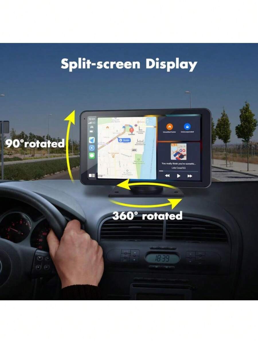 [Hieha]2024 Newest Portable Carplay Screen For Car, 7 Inch IPS