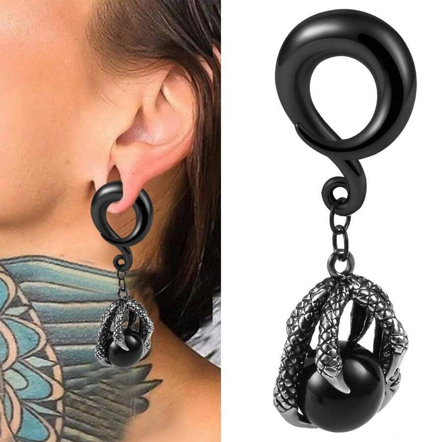 2 PIEZAS Enchufes colgantes de aro de garra de dragón de Halloween