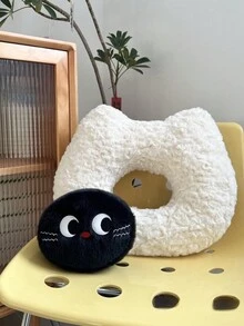 1 chiếc gối trang trí hình mèo, gối đa năng bằng polyester, gối hình mèo dễ thương có thể tháo rời, thích hợp để trang trí nhà cửa - trắng - Xem 5