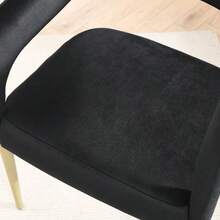 Flannelette Material Single Leisure Chair ,Comfortable Cushioned Single Leisure Chair,Chair Backrest Hoow Wih Armrests,Sutable For Living Rooms,Bedrooms And Dining Rooms:The Chair Is Sized To Fit Into Any Space And Provides The Support And Comfort You Need To Read, Rest Or Work For Short Periods. And It Is Also Very Convenient When Handling And Moving, And Can Adjust Its Position Without Effort To Adapt To Different Use Scenarios - 黑色 - 查看 8