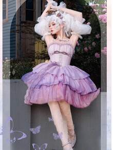 Lolita Sleeveless Princess Dress JSK (Excluding Petticoat, Gloves, Sleeves, Headpiece) - Purple - View 4