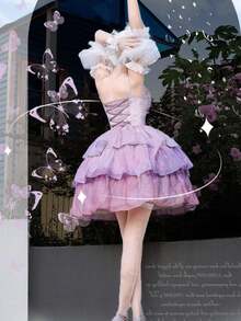 Lolita Sleeveless Princess Dress JSK (Excluding Petticoat, Gloves, Sleeves, Headpiece) - Purple - View 2