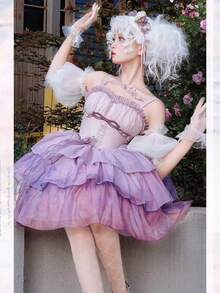 Lolita Sleeveless Princess Dress JSK (Excluding Petticoat, Gloves, Sleeves, Headpiece) - Purple - View 3