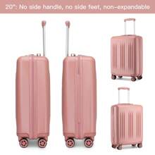 Lightweight Expandable Check-In Luggage ABS+PC Hardshell Suitcase 4 Spinner Wheels Ideal For Cabin Carry-On Available In 20, 24, 28 Inch Sizes - Coral Pink - View 3