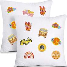 7/9/13/15 件和平与爱之花熨烫补丁，缝制刺绣贴花修补补丁 DIY 工艺品项目适用于服装夹克牛仔裤裤子连衣裙背包帽子装饰礼物