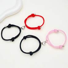 1 Cặp Vòng tay mặt trái tim từ tính thời trang tối giản thanh lịch hợp thời trang sáng tạo cao cấp thiết kế dệt hai lớp màu tương phản, dành cho các cặp đôi Unisex - Nhiều màu - Xem 5