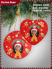 1 món quà Giáng sinh được cá nhân hóa Đồ trang trí có ảnh văn bản, hai mặt cùng thiết kế, đồ trang trí văn bản hình ảnh tùy chỉnh cho Giáng sinh, đồ trang trí hình ảnh tưởng niệm đồ trang trí bằng gốm treo Quà tặng cho Giáng sinh Mẹ Bố Bạn bè Cặp đôi Em bé Sinh nhật đầu tiên Đám cưới Đính hôn, Quà tặng Giáng sinh, Quà tặng sinh nhật, Quà tặng Valentine - Kiểu-1 - Xem 1