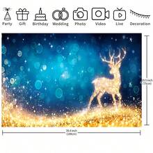 1 件金色箔鹿圣诞主题背景，适合 1 岁生日摄影、摄影工作室道具挂布 - 彩色 - 查看 8